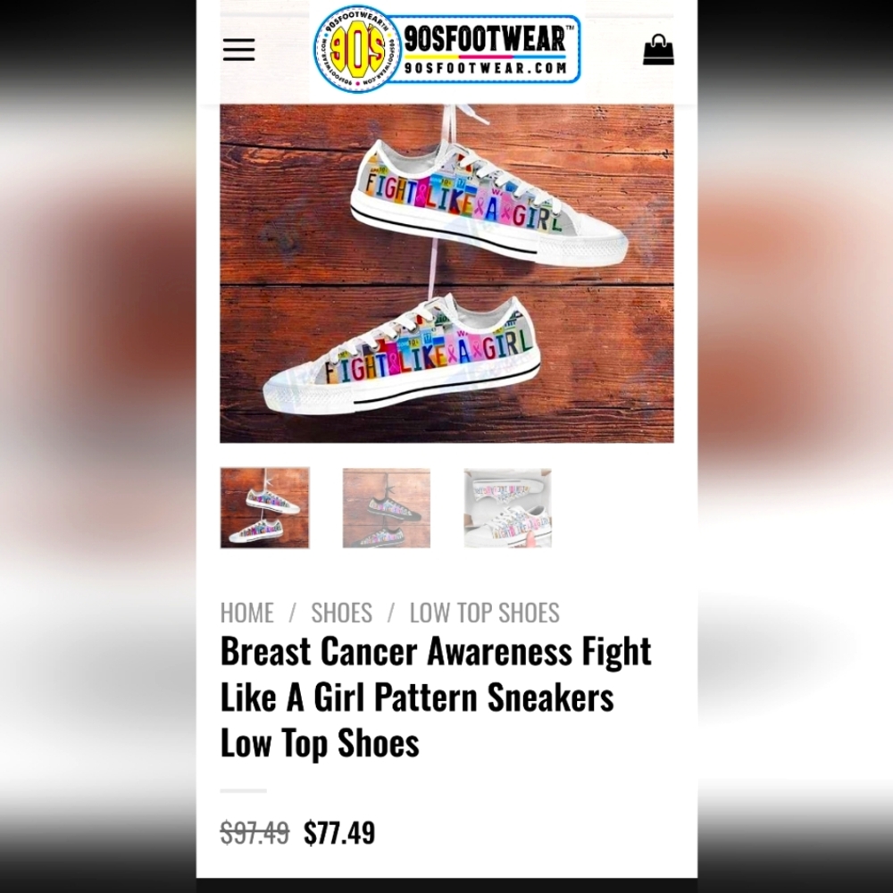 5/20 New Fight like a girl breast cancer awareness shoes. Size 9.5 multicolored